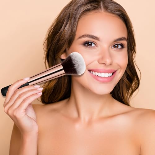Powder Foundation Brush Set with Kabuki Head for Flawless Finish
