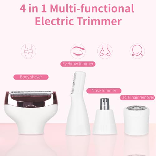 4-in-1 Electric Razor for Women & Men - Rechargeable Hair Removal Kit