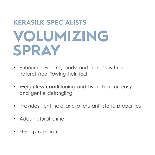 KERASILK Volumizing Spray | Enhances Volume & Body |Provides Weightless Conditioning & Detangling |With Heat Protection | For Limp, Flat Hair