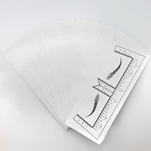 Guapa 50pcs/Pack Eyebrow Ruler with Brow Shape Disposable Microblading Ruler Sticker Adhesive Brows Positioning Measure Tool