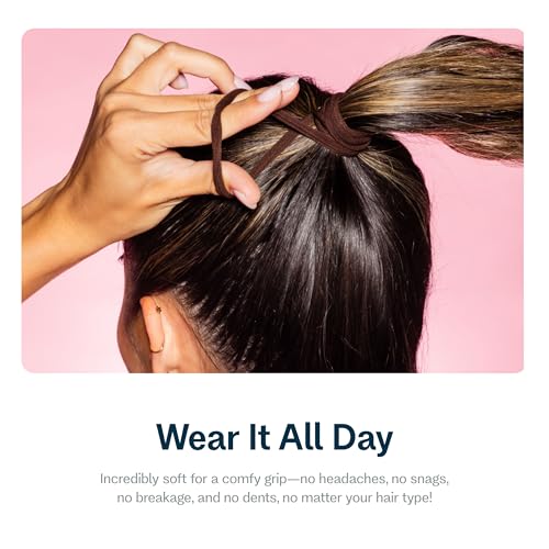 Gimme Beauty Fine Hair Seamless Ties, Dark Brown, 12 Pack