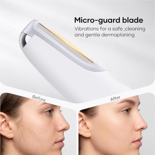 Women’s Dermaplaning Razor for Facial Hair & Exfoliation - 2-in-1 Electric Face Trimmer with Refill Blades