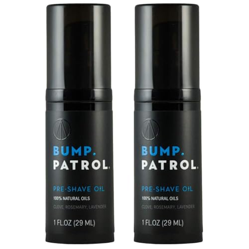 Bump Patrol Pre Shave Oil for Men with Natural Essential Oils ? Smooth Razor Glide, Face and Head Shaving Prep, Lightweight Travel Size Pre Shave for Men - 1 oz (Pack of 2)