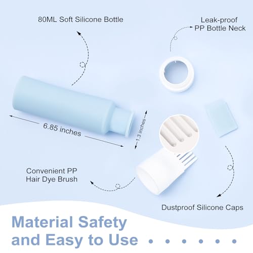 Silicone Hair Oil Applicator Bottle - Reusable 2-Pack for Hair Care & Coloring