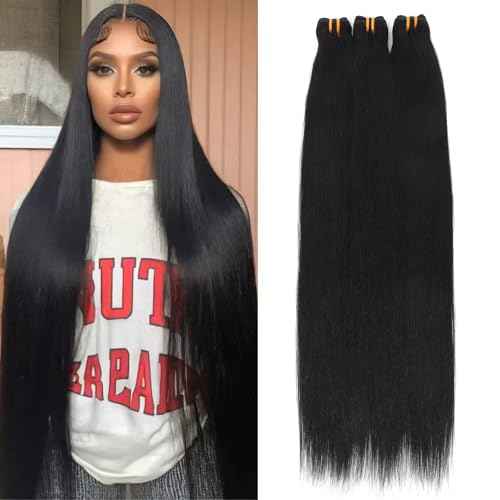 16A Raw Human Hair Bundles 100% Burmese Virgin Straight Bundles Human Hair, Sliky Boutique Extensions, Can Be Dyed and Restyled, Full Ends, Vertical Smooth (16 18 20)