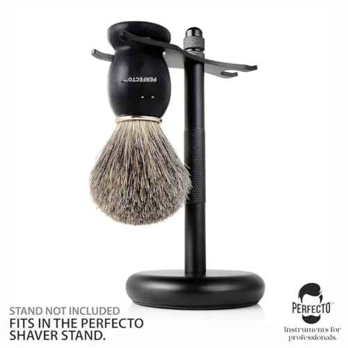 Perfecto Synthetic Bristles Shaving Brush For Men, Engineered for The Best Shave of Your Life. Shave Brush for Wet Shave for Safety Razor - Barbers Accessories, Gift For Him
