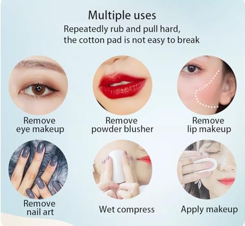 100 Disposable Soft Facial Cleansing Pads - 2.36-Inch Non-Woven Cotton