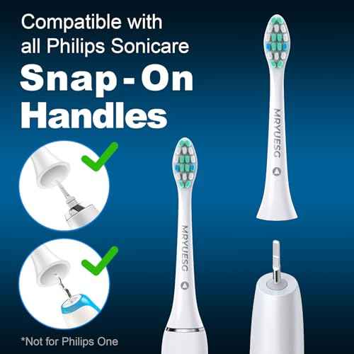 MRYUESG Replacement Toothbrush Heads for Philips Sonicare Replacement Heads, 10 Pack, Electric Tooth-Brush Head Compatible with Phillips, White-Blue