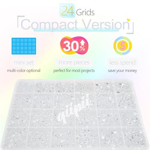 Qiipii Transparent Jelly Resin Rhinestones with B7000 Glue - 2mm-6mm Flatback Gems for Crafts & Jewelry (Variation: Jelly Ab)