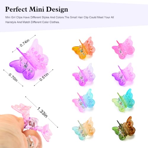 Mini Butterfly Hair Clips, 50pcs Y2K 90s Claw Barrette