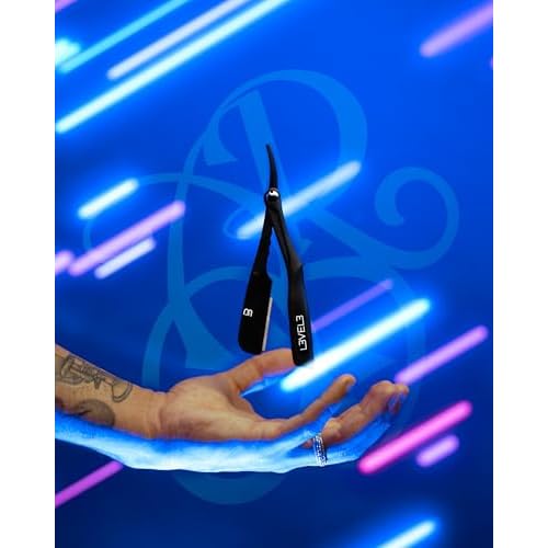 L3 Milly Razor - Fast and East to Assemble - Excellent Grip and Control - Straight Razor Holder- Level Three Razor Holder Black