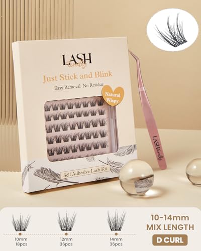 Self-Adhesive Eyelash Clusters - 90 Fluffy Wispy Lashes 10-14mm