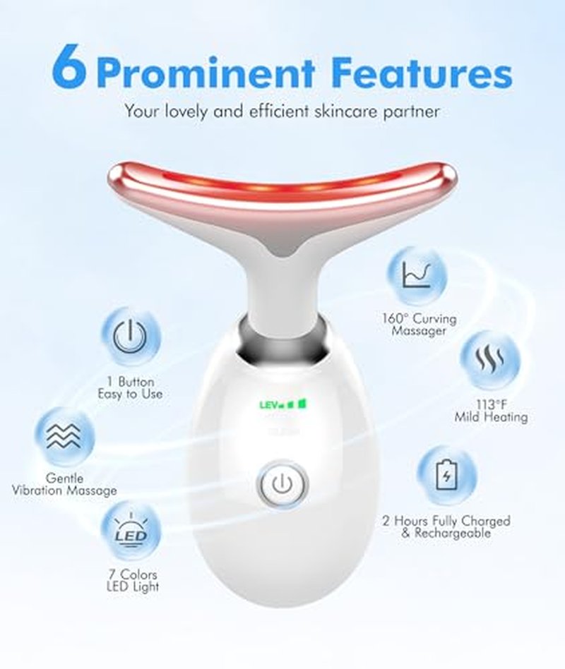 7-Color Red Light Therapy Facial Massager with Heat & Vibration