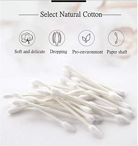 HNRLOY Double Pointed Cotton Swabs - 800 Organic Cotton Buds