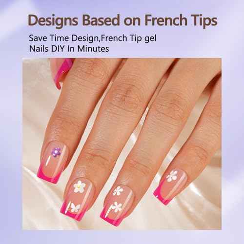 Misssix French Tip Press On Nails, 150Pcs French Gel Nail Tips, Short Square Soft Gel Fake Nails, X-BASIC Tips Starter Kit for Nail Art DIY 15 Sizes