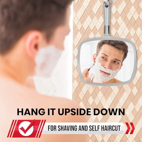 9" x 13" Professional Hand Mirror with Ergonomic Handle