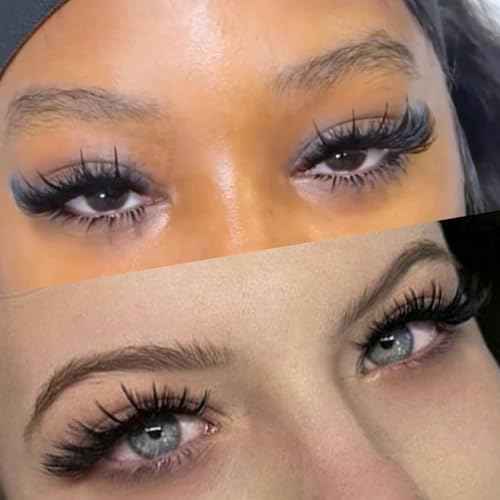 Yawamica 80D Wispy Lash Clusters 10-18mm with Spike Individual Lashes 13-19mm DIY Manga Lashes Clusters Volume Eyelash Clusters D Curly Cluster Eyelash Extensions Fairy Cluster Eyelashes 280pcs