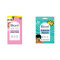 Biore Bundle of Bior? Blackhead Remover Pore Strips, 12 Nose + 12 Face Strips for Chin or Forehead, Instant Blackhead Removal, 24 Ct Value Size Pimple Patches, Ultra-Thin Hydrocolloid, 30 count