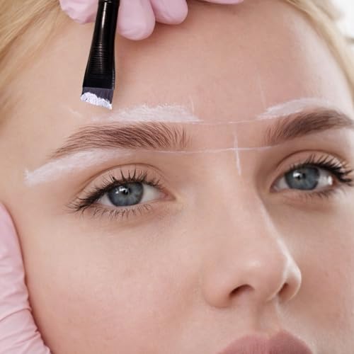 Eyebrow Mapping Kit with White Paste, Dual Brush & Cotton Swabs