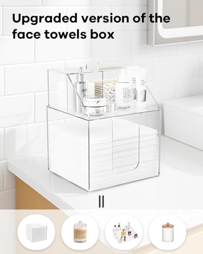 Acrylic Face Towel Holder | Double Layer Cosmetic Storage