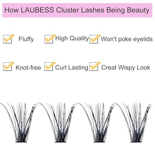 DIY Eyelash Extension 240pcs 40D Cluster Lashes Long False Eyelashes Individual Lashes Cluster Eyelash Extensions (40D-0.07D-13mm)