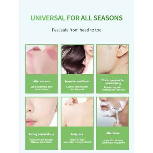 Organic Aloe Vera Gel, 100% Pure Soothing Moisturizer And Hydrating Gel, Fast Absorbing, Unscented,For Face, Body, Hair And Skin, No Alcohol And Unscented 10.5oz