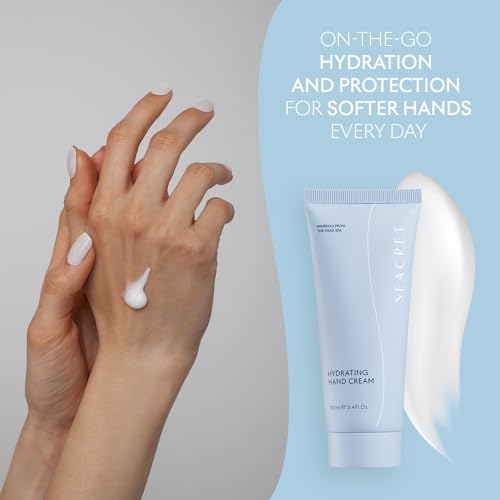 SEACRET Minerals Hand Cream, From The Dead Sea, Shea Butter Deeply Hydrates, Peony Scent, 5.1 Fl Oz / 145 ml