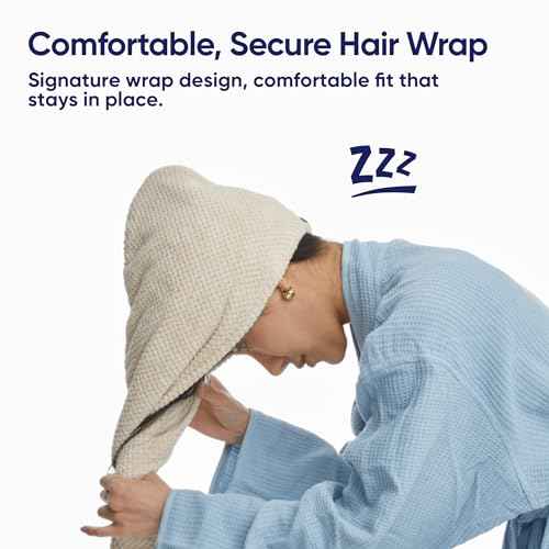 Vesta Hair Towel Wrap Set, Ultra Absorbent Waffle-Knit Microfiber, Quick-Dry, Shine & Frizz Control, Ideal for All Hair Types - Set of 2