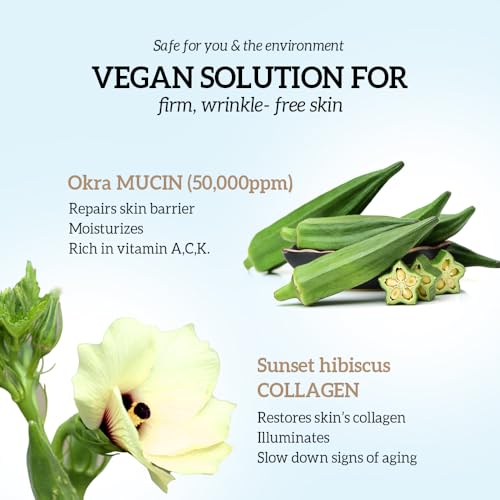 Rannce DONGSUNG Okra Cream, 1.76oz Vegan Mucin Cream form Korea Anti Aging Face Cream with Functional Okra Extracts, Wrinkle Improvement, Hydrates and Moisturizes Skin, Improves Firmness, 50g