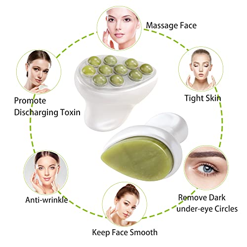 Jade Roller & Gua Sha Facial Tools Face Roller for Skin Care,Facial Roller Gua Sha Tool for Puffiness and Redness Reducing Skin Care Routine