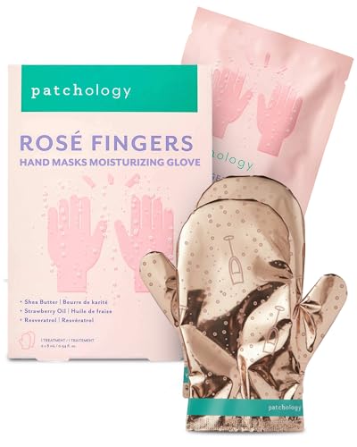 Patchology Rosé Fingers Renewing Hand Mask Gloves for Dry Hands (1 Pack)