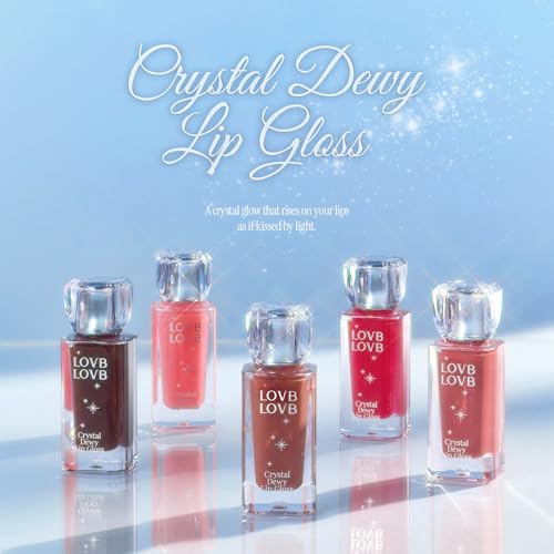 Crystal Dewy Lip Gloss | Lightweight & Non-Sticky | High-Shine & Long-Lasting | Hydrating Korean Lip Care Gloss | 0.17 oz. (01 PINK DOLPHIN)
