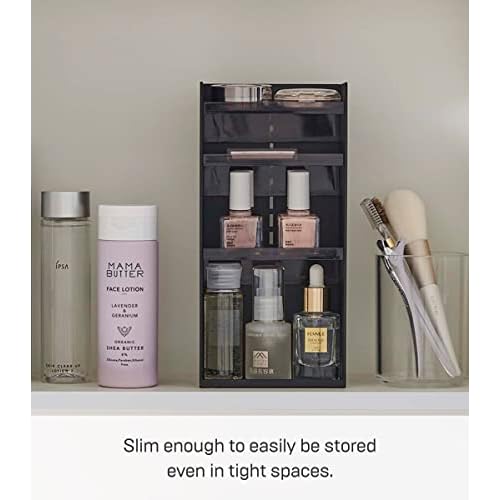 Yamazaki Home Tower Jewelry & Makeup Organizer, Standup Cosmetic Storage Box, Display Case - Flat - Abs Plastic