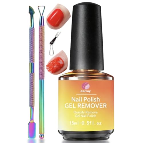 Gel Nail Polish Remover Set - 15ml Remover & 8ml Oil for Quick, Safe Gel Removal - Variation of This Listing