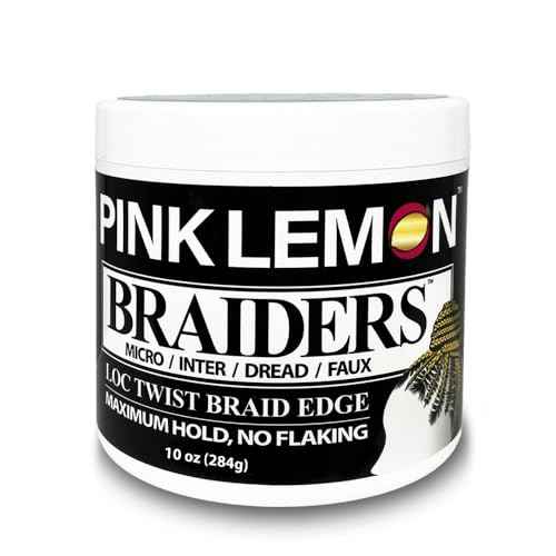 PINK LEMON Braiding Gel - Maximum Hold, No Flaking, Long Lasting Hold, High Shine. For Micro, Inter, Dread, Faux, Loc, Twist, Braid, Edge. (10 oz)
