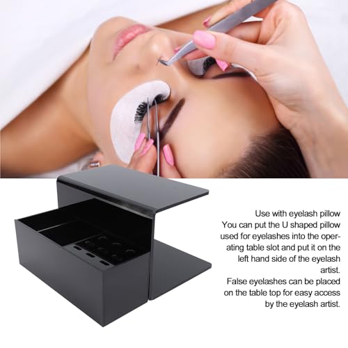 Yosoo Acrylic Eyelash Extension Pillow Shelf Stand, Organizer with 9 Compartments for Eyelash Salons, Training Schools Eyelash Extension Pillow (Black)