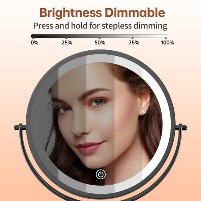 Benbilry 8-Inch Lighted Makeup Vanity Mirror with 1X/10X Magnification