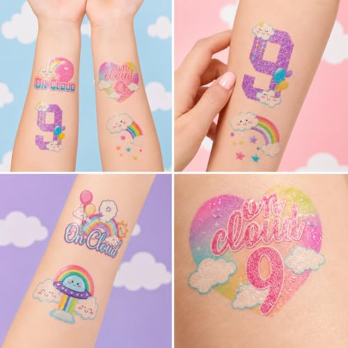 103PCS Cloud 9 Temporary Tattoos for 9th Birthday Party Favors