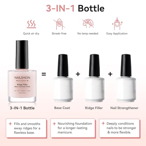 Ridge Filler Base Coat 3-in-1 Nail Strengthener