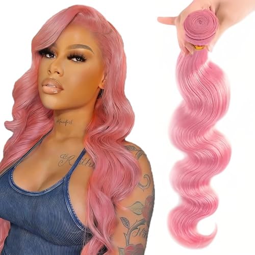 14 Inch Pink Body Wave Human Hair Bundle - FuivJuix