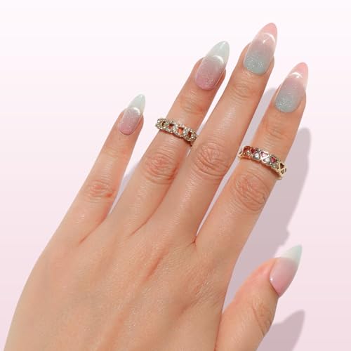 Nail Reformation Iridescent Ice Press-On Nails - Pink Medium Almond, 30 Pcs