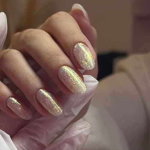 Hard Builder Gel for Nail Overlays, Extensions, and Strengthening, Mermaid #1 Chameleon with Sparkling Shimmer