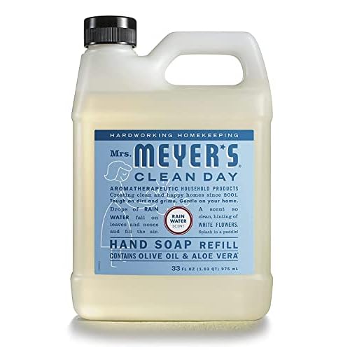 Mrs. MEYER'S Liquid Hand Soap New Everyday 6 Scent Variety Pack Refills, 1 Rainwater, 1 Oat Blossom, 1 Plumberry, 1 basil, 1 lavender, 1 Lemon Verbena, 1 CT