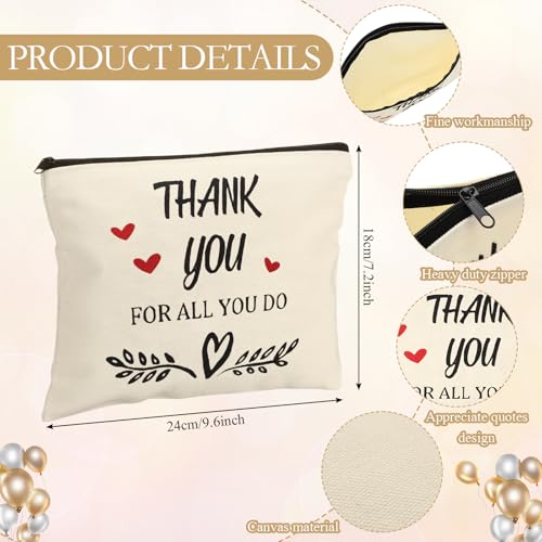 Coume 12-Pack Inspirational Makeup Bags for Teachers & Nurses