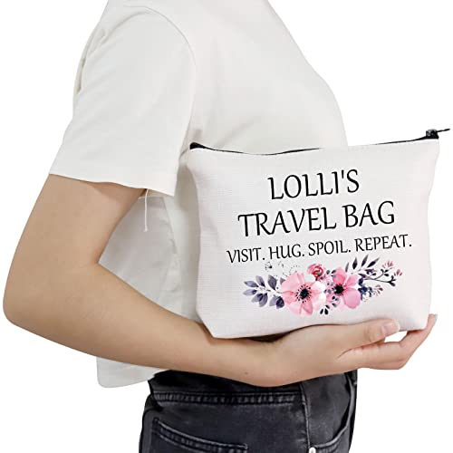 POFULL Grandma Lolli Gift Lolli To Be Gift Lolli¡¯s Travel Bag Visit Hug Spoil Repeat Travel Cosmetic Pouch (Lolli¡¯s Travel Bag)