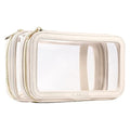 B.ANGEL Clear Makeup Bag, Double Layer Cosmetic Bag Travel Toiletry Bag, Car Make up Bags Organizer with Zipper for Women.(White)