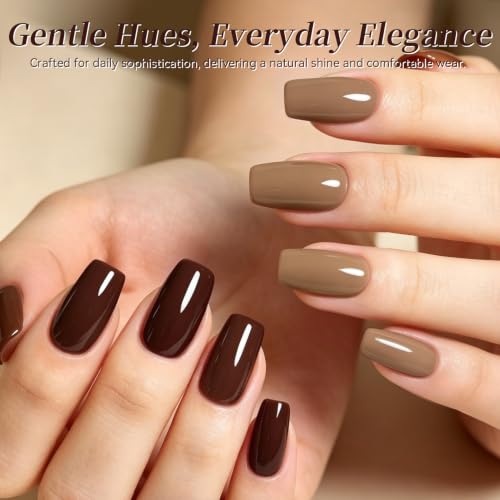 Born Pretty Fall & Winter Gel Nail Polish Set - 6 Earth Tone Colors