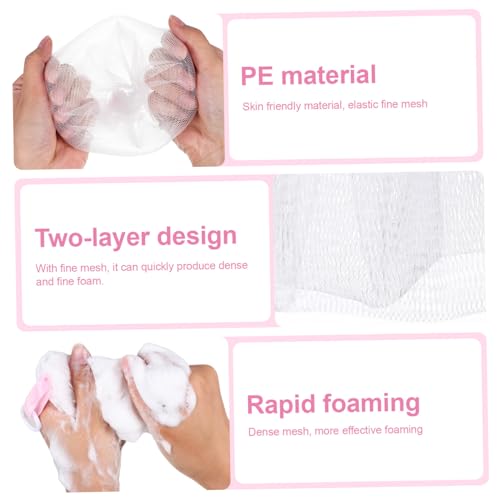 3-Pack Japanese Foaming Soap Mesh Bags with Drawstring