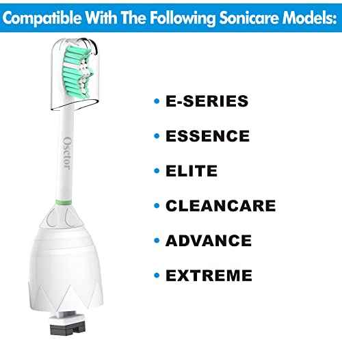 Replacement Toothbrush Heads Compatible with Philips sonicare E-Series, Brush Heads for Essence Xtreme Elite Advance and CleanCare Screw-on Electric Toothbrush 7022/66, 6 Pack