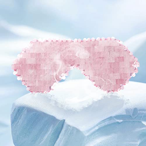 gemshan Rose Quartz Eye Mask & Jade Eye Mask Facial Maks for Relive Eliminate Puffiness
